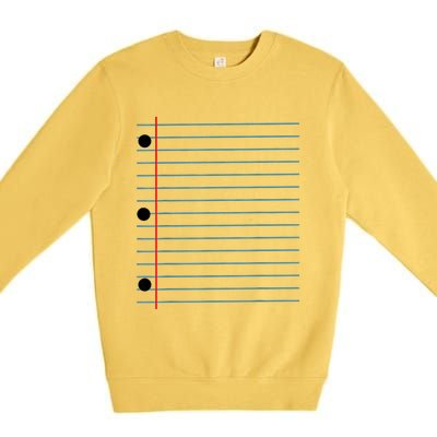 Funny Lined Notebook Paper Group Halloween Costume Premium Crewneck Sweatshirt