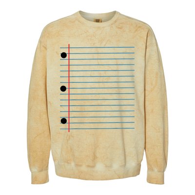 Funny Lined Notebook Paper Group Halloween Costume Colorblast Crewneck Sweatshirt