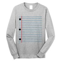 Funny Lined Notebook Paper Group Halloween Costume Long Sleeve Shirt