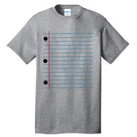 Funny Lined Notebook Paper Group Halloween Costume Tall T-Shirt