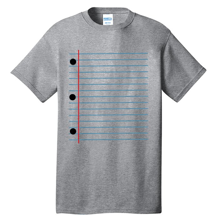 Funny Lined Notebook Paper Group Halloween Costume Tall T-Shirt