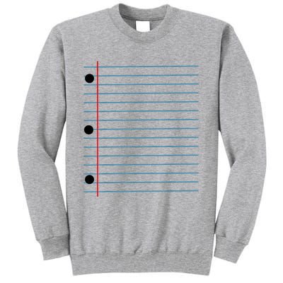 Funny Lined Notebook Paper Group Halloween Costume Tall Sweatshirt