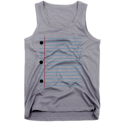 Funny Lined Notebook Paper Group Halloween Costume Tank Top