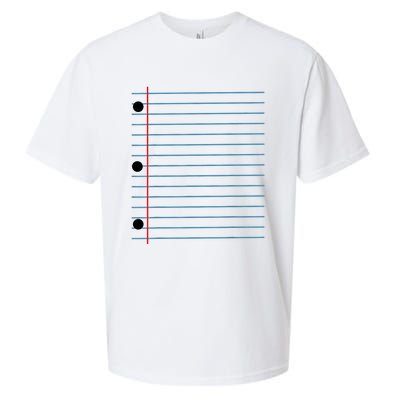 Funny Lined Notebook Paper Group Halloween Costume Sueded Cloud Jersey T-Shirt