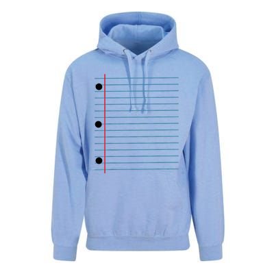 Funny Lined Notebook Paper Group Halloween Costume Unisex Surf Hoodie