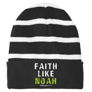 Faith Like Noah Hebrews 11:7 Striped Beanie with Solid Band