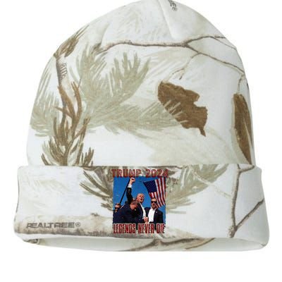 Funny Legends Never Die Trump Election Rally Shooting 2024 Kati Licensed 12" Camo Beanie