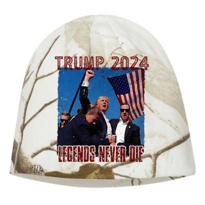 Funny Legends Never Die Trump Election Rally Shooting 2024 Kati - Camo Knit Beanie