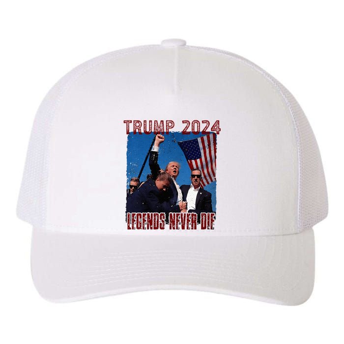 Funny Legends Never Die Trump Election Rally Shooting 2024 Yupoong Adult 5-Panel Trucker Hat