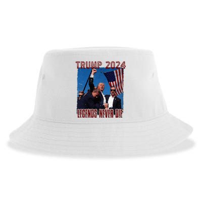 Funny Legends Never Die Trump Election Rally Shooting 2024 Sustainable Bucket Hat