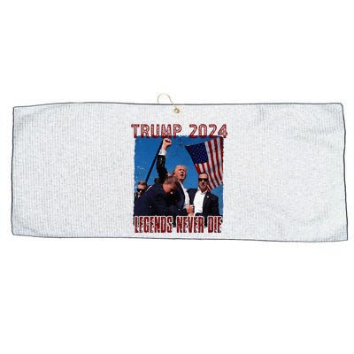 Funny Legends Never Die Trump Election Rally Shooting 2024 Large Microfiber Waffle Golf Towel