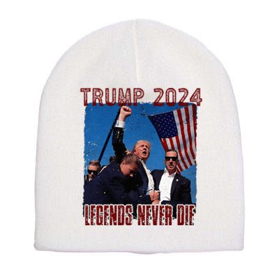 Funny Legends Never Die Trump Election Rally Shooting 2024 Short Acrylic Beanie