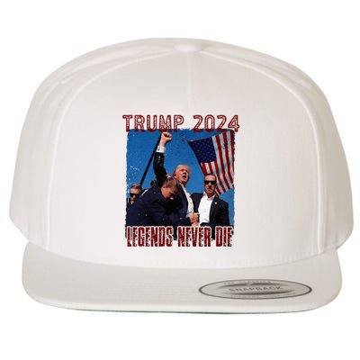 Funny Legends Never Die Trump Election Rally Shooting 2024 Wool Snapback Cap