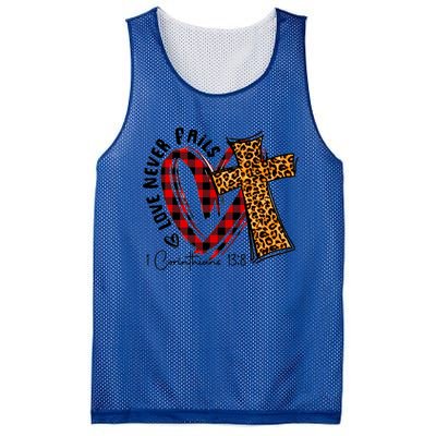 Funny Love Never Fails Corinthians Bible Verse Christian Cool Gift Mesh Reversible Basketball Jersey Tank