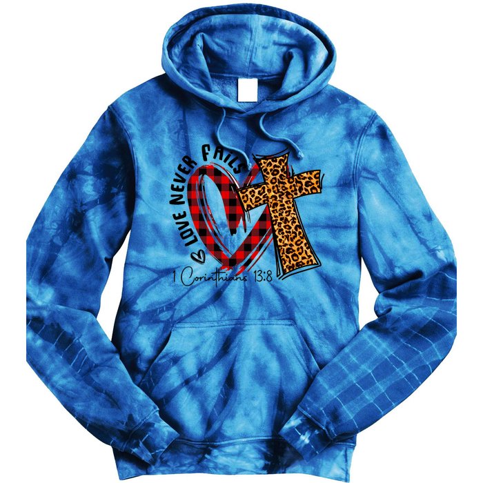 Funny Love Never Fails Corinthians Bible Verse Christian Cool Gift Tie Dye Hoodie