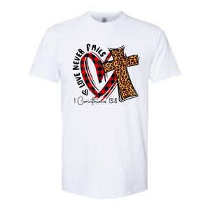 Funny Love Never Fails Corinthians Bible Verse Christian Cool Gift Softstyle CVC T-Shirt