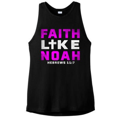 Faith Like Noah Hebrews 117 Ladies PosiCharge Tri-Blend Wicking Tank