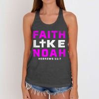 Faith Like Noah Hebrews 117 Women's Knotted Racerback Tank