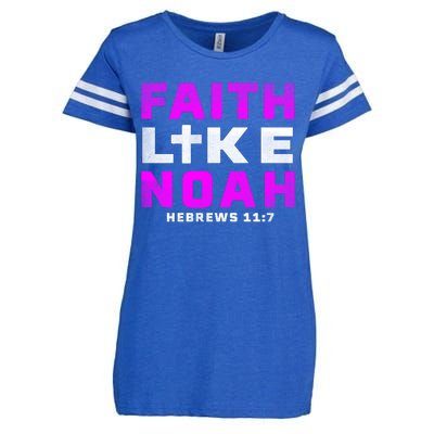 Faith Like Noah Hebrews 117 Enza Ladies Jersey Football T-Shirt