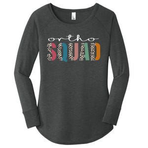 Funny Leopard Nursing Tee Ortho Squad, Orthopedics Nurse Women's Perfect Tri Tunic Long Sleeve Shirt