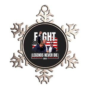 Fight Legends Never Die 2024 Trump Shooting Metallic Star Ornament