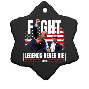 Fight Legends Never Die 2024 Trump Shooting Ceramic Star Ornament