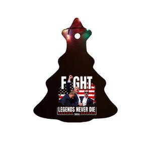 Fight Legends Never Die 2024 Trump Shooting Ceramic Tree Ornament