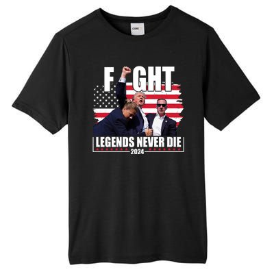 Fight Legends Never Die 2024 Trump Shooting Usa Flag Tall Fusion ChromaSoft Performance T-Shirt