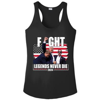 Fight Legends Never Die 2024 Trump Shooting Usa Flag Ladies PosiCharge Competitor Racerback Tank