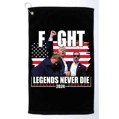 Fight Legends Never Die 2024 Trump Shooting Usa Flag Golf Towel
