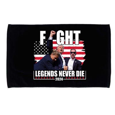 Fight Legends Never Die 2024 Trump Shooting Usa Flag Microfiber Hand Towel