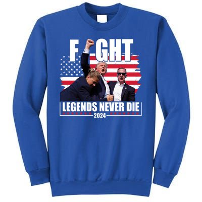 Fight Legends Never Die 2024 Trump Shooting Usa Flag Sweatshirt