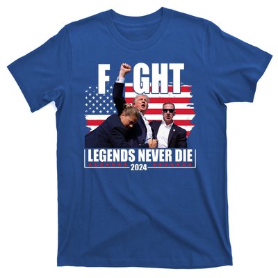 Fight Legends Never Die 2024 Trump Shooting Usa Flag T-Shirt