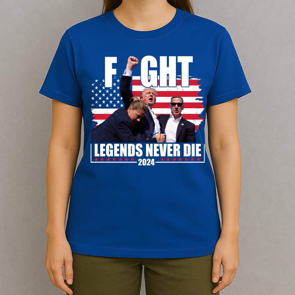 Fight Legends Never Die 2024 Trump Shooting Usa Flag T-Shirt