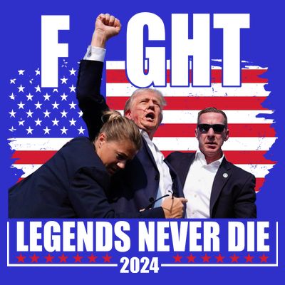 Fight Legends Never Die 2024 Trump Shooting Usa Flag T-Shirt