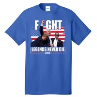 Fight Legends Never Die 2024 Trump Shooting Usa Flag Tall T-Shirt