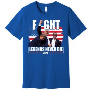 Fight Legends Never Die 2024 Trump Shooting Usa Flag Premium T-Shirt