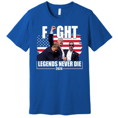 Fight Legends Never Die 2024 Trump Shooting Usa Flag Premium T-Shirt