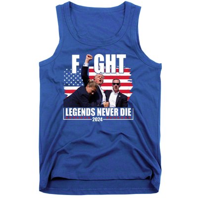 Fight Legends Never Die 2024 Trump Shooting Usa Flag Tank Top