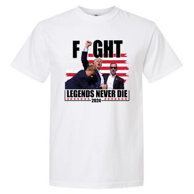 Fight Legends Never Die 2024 Trump Shooting Usa Flag Garment-Dyed Heavyweight T-Shirt