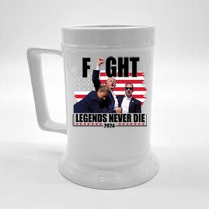 Fight Legends Never Die 2024 Trump Shooting Usa Flag Beer Stein