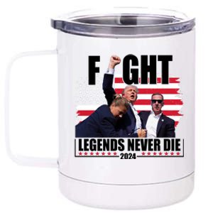 Fight Legends Never Die 2024 Trump Shooting Usa Flag 12 oz Stainless Steel Tumbler Cup