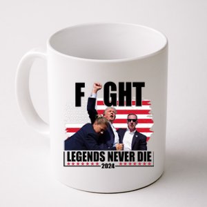 Fight Legends Never Die 2024 Trump Shooting Usa Flag Coffee Mug