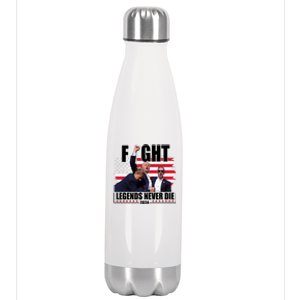 Fight Legends Never Die 2024 Trump Shooting Usa Flag Stainless Steel Insulated Water Bottle