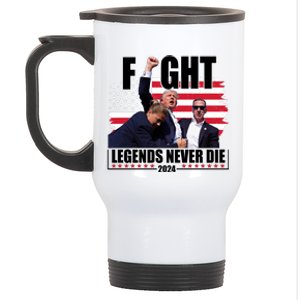 Fight Legends Never Die 2024 Trump Shooting Usa Flag Stainless Steel Travel Mug