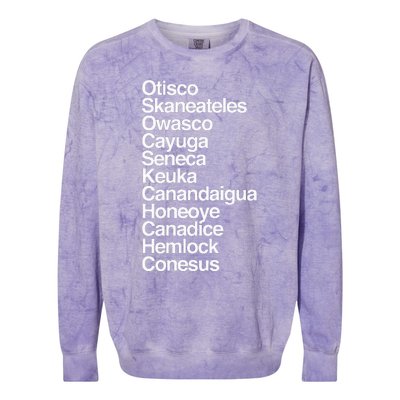 Finger Lakes Ny Finger Lakes Region Cayuga Seneca Keuka Colorblast Crewneck Sweatshirt