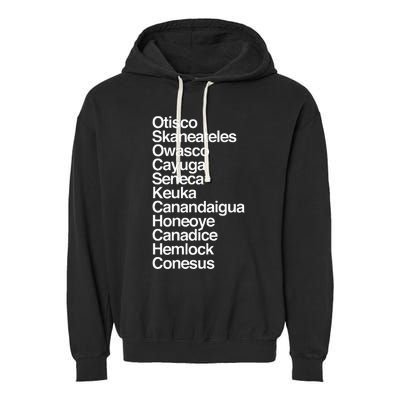 Finger Lakes Ny Finger Lakes Region Cayuga Seneca Keuka Garment-Dyed Fleece Hoodie