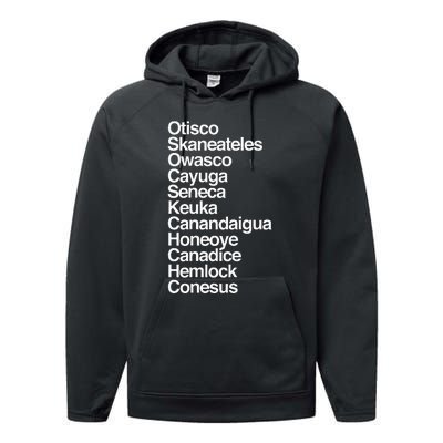 Finger Lakes Ny Finger Lakes Region Cayuga Seneca Keuka Performance Fleece Hoodie