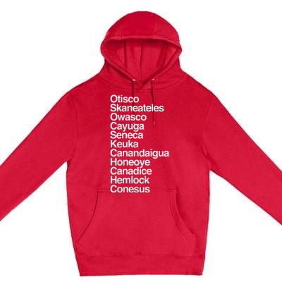 Finger Lakes Ny Finger Lakes Region Cayuga Seneca Keuka Premium Pullover Hoodie