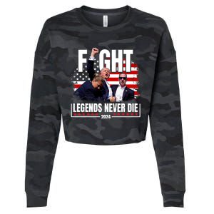 Fight Legends Never Die 2024 Trump Shooting Cropped Pullover Crew